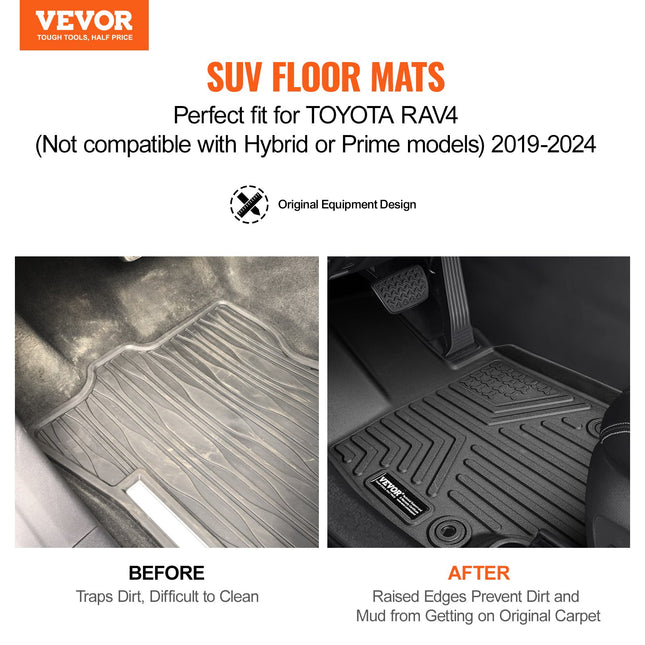 Automobiliniai kilimėliai VEVOR Toyota RAV4 (2019-2024), TPE medžiaga.