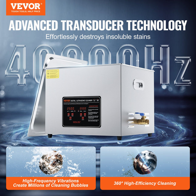 Ultragarsinė valyklė VEVOR KZ-D15, 15 l