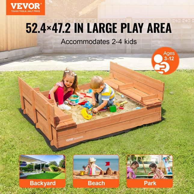 Medinė smėlio dėžė VEVOR WSB-1200E, 133 x 120 cm