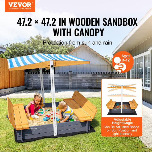 Medinė smėlio dėžė VEVOR SG-1200G, 1455 x 1200 mm