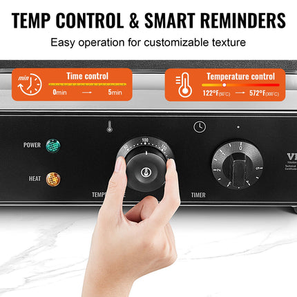Profesionalus vaflių kepimo aparatas VEVOR HT-10, 1550 W