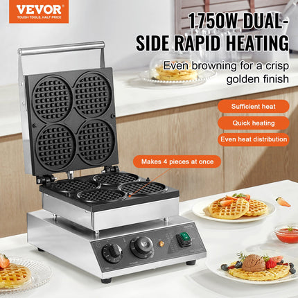 Profesionali vaflių keptuvė VEVOR HT-2206B, 1750W