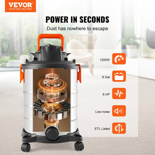 Drėgno ir sauso valymo siurblys VEVOR YLW6342-C, 30 l