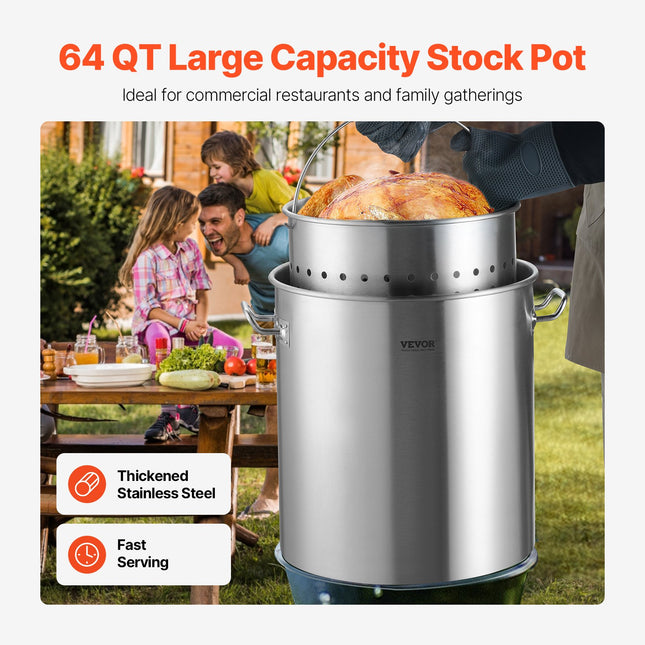 Nerūdijančio plieno puodas VEVOR SP64QT404506S, 54 l