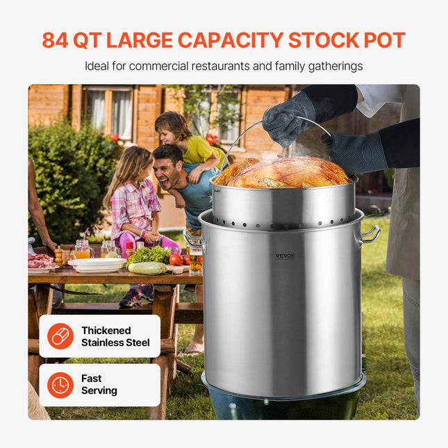 Nerūdijančio plieno puodas VEVOR SP84QT454906S, 79,5 l