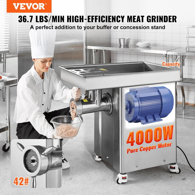 Elektrinė mėsos malimo mašina VEVOR DJ-42, 4000 W