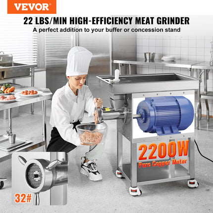 Elektrinė mėsos malimo mašina VEVOR YD-DJ-32C, 2200 W