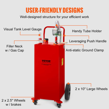 Mobili kuro talpa VEVOR 30 Gallon Fuel Caddy, 113 l