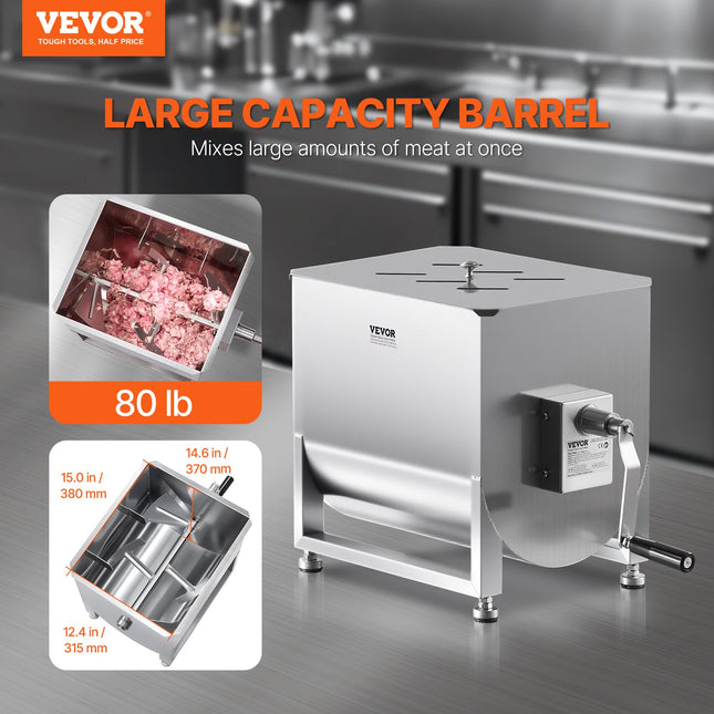 Rankinė mėsos maišyklė VEVOR BX-40, 40 l talpa