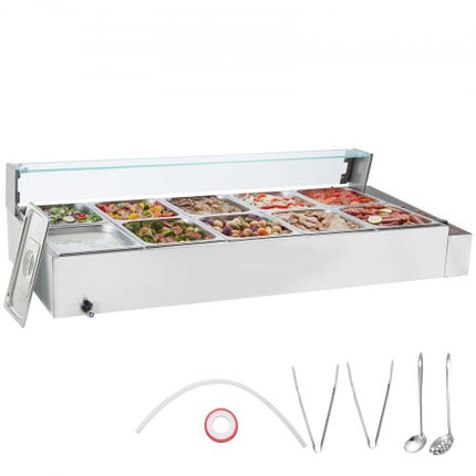 Elektrinis maisto šildytuvas VEVOR SC-TC-2110, 10 x 7,6 l talpa