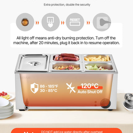 Maisto šildytuvas (Bain Marie) VEVOR M-112, 1200W