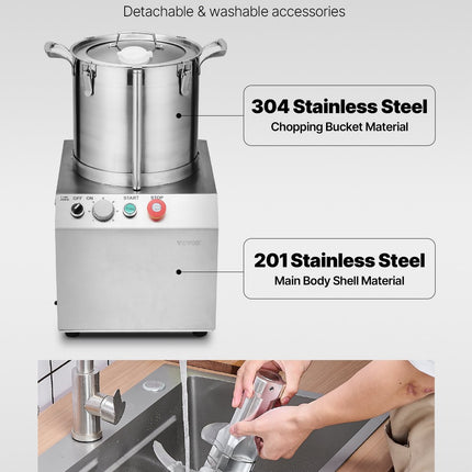Maisto smulkintuvas VEVOR SC-7315, 15 l talpa
