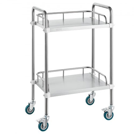 Laboratorinis vežimėlis VEVOR K-ST753, 2 lentynos, 100 kg apkrova