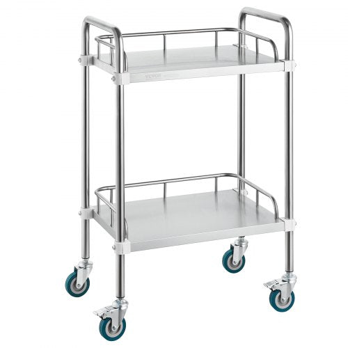 Laboratorinis vežimėlis VEVOR K-ST753, 2 lentynos, 100 kg apkrova