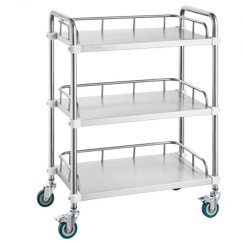 Laboratorinis vežimėlis VEVOR K-ST756, 3 lentynos