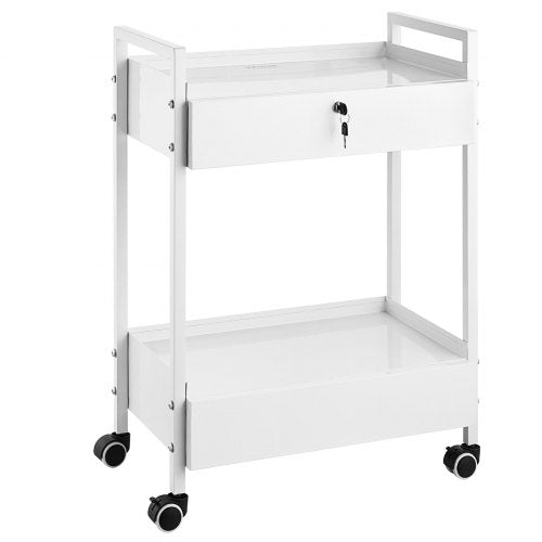 Laboratorinis vežimėlis VEVOR K-SH004, 2 lentynos ir 2 stalčiai