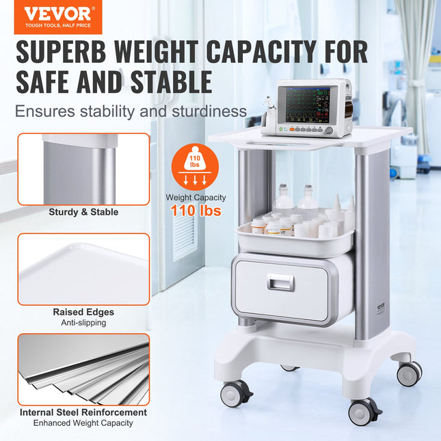 Laboratorinis vežimėlis VEVOR Y-1T1C, 50 kg apkrova