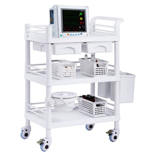 Laboratorinis vežimėlis VEVOR K-UT104A1, 3 lentynų