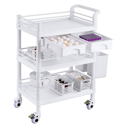 Laboratorinis vežimėlis VEVOR K-UT104A1, 3 lentynų