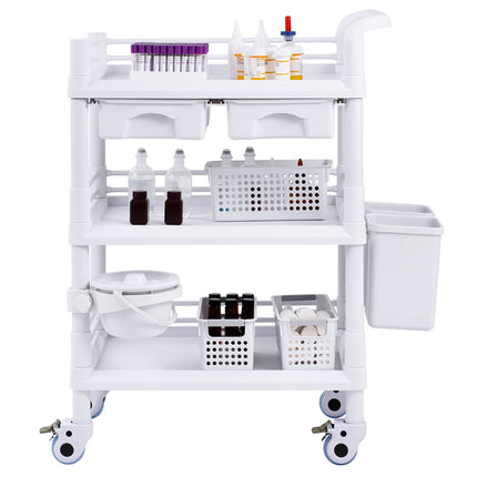 Laboratorinis vežimėlis VEVOR K-UT104A1, 3 lentynų