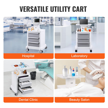 Laboratorinis vežimėlis VEVOR FY-1T3C, 4 lentynų