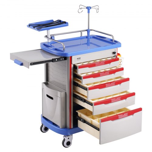 Laboratorinis vežimėlis VEVOR K-ET750A, 5 stalčiai