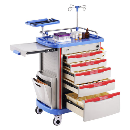 Laboratorinis vežimėlis VEVOR K-ET750A, 5 stalčiai