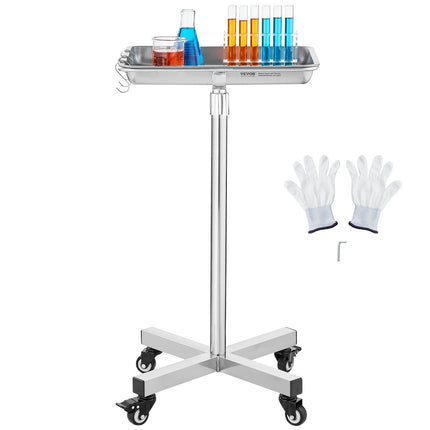 Medicininis instrumentų staliukas VEVOR B1Q01007, reguliuojamas aukštis 840-1325 mm