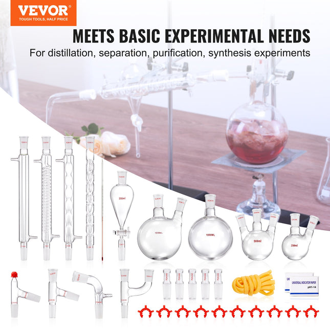 Laboratorinis distiliavimo rinkinys VEVOR YHEO-7, 1000 ml