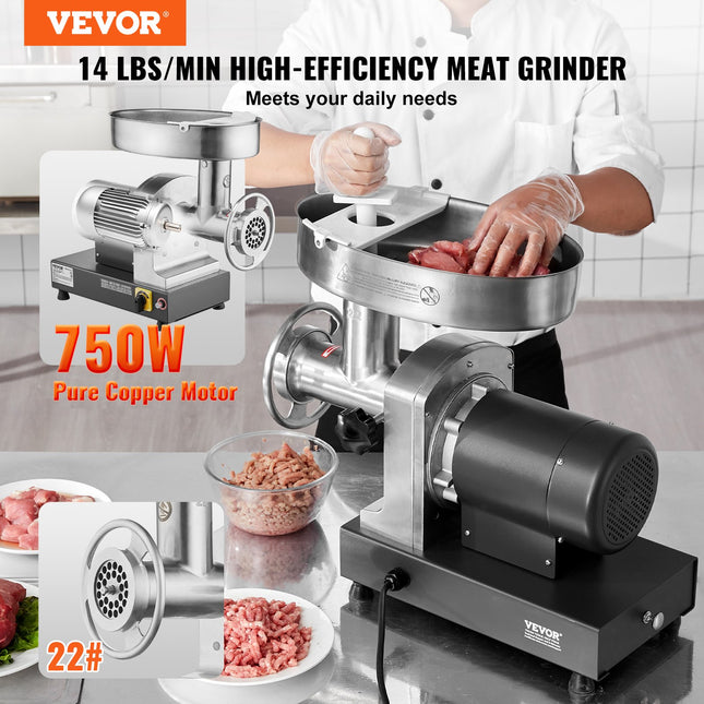 Elektrinė mėsos malimo mašina VEVOR 1A-EG822, 6,35 kg/min
