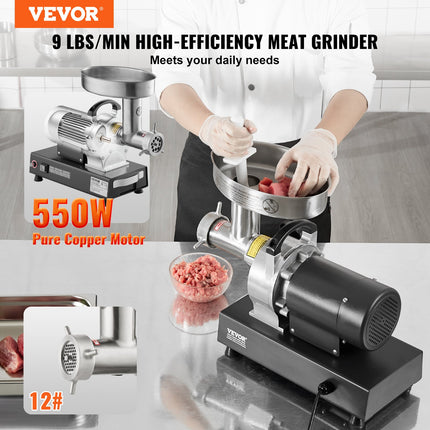 Elektrinė mėsos malimo mašina VEVOR 1A-EG812, 4 kg/min