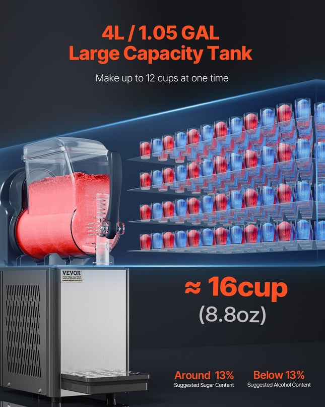 Šaldytų gėrimų gaminimo aparatas VEVOR XRJ4LX1, 4 l talpa