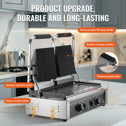 Kontaktinis grilis VEVOR HT-813A, 3600W