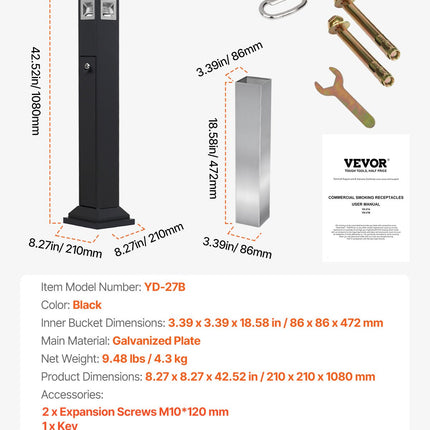 Lauko peleninė VEVOR YD-27B, 108 cm aukščio