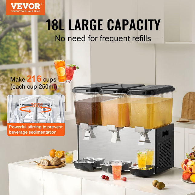 Gėrimų dozatorius VEVOR LYJ18LX3, 3 x 18 l