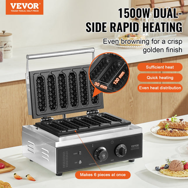 Lazdelinių vaflių keptuvė VEVOR HT-119, 1500 W
