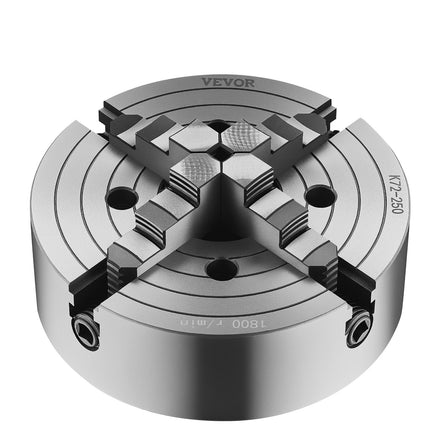 Keturių kumštelių tekinimo griebtuvas VEVOR K72 250, 250 mm.