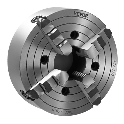 Keturių kumštelių tekinimo griebtuvas VEVOR K72 250, 250 mm.
