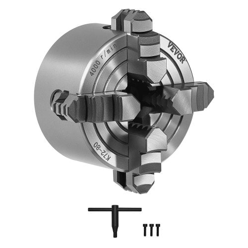 Keturių kumštelių tekinimo griebtuvas VEVOR K72 80, 80 mm