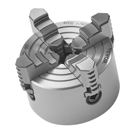 Keturių kumštelių tekinimo griebtuvas VEVOR K72 80, 80 mm