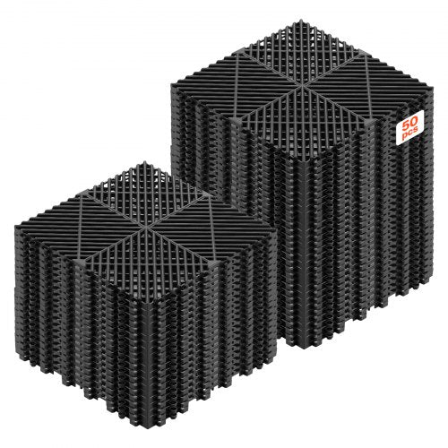 Sujungiami drenažiniai kilimėliai VEVOR PJGS-30x30x1.5-B, 310 x 310 mm, 50 vnt.