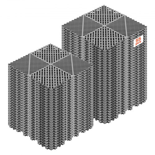 Sujungiami drenažiniai kilimėliai VEVOR PJGS-30x30x1.5-G, 55 vnt. rinkinys
