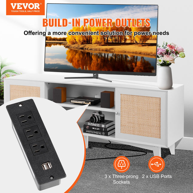 TV staliukas VEVOR CSF-T24101-WHE, skirtas iki 75 colių televizoriams