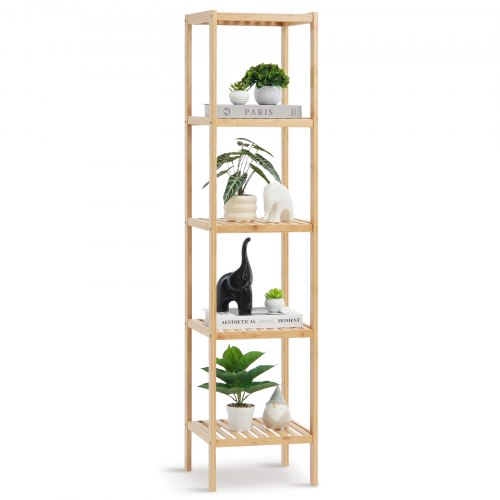 Pastatoma bambukinė lentyna VEVOR OPX-BCB55N, 5 aukštų