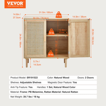 Pintos vytelės spintelė VEVOR SR191522, 80 cm pločio