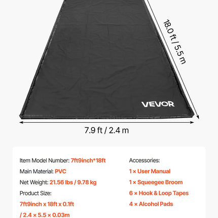 Garažo grindų kilimėlis VEVOR 2.4 x 5.5 m, PVC danga
