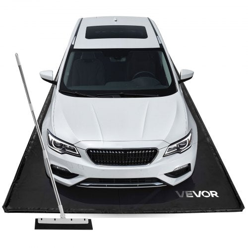 Garažo grindų kilimėlis VEVOR 2.6 x 6.1 m, PVC danga su valymo šepečiu