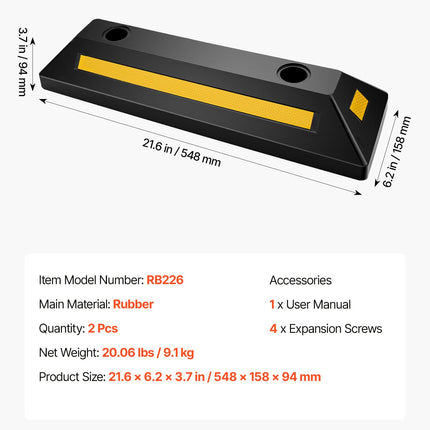 Ratų atrama VEVOR RB226, 548 mm (2 vnt.)