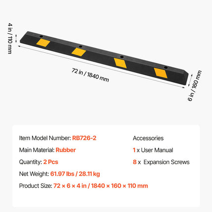 Ratų atrama VEVOR RB726-2, 1840 mm, 2 vnt.