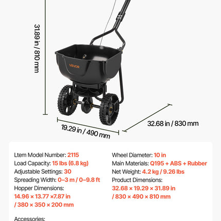 Stumdomas barstytuvas VEVOR 2115, 6,8 kg talpa
